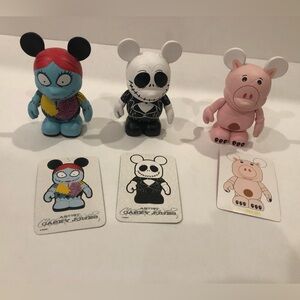 Three Disney Vinylmation Figures (Sally, Jack, and Ham)